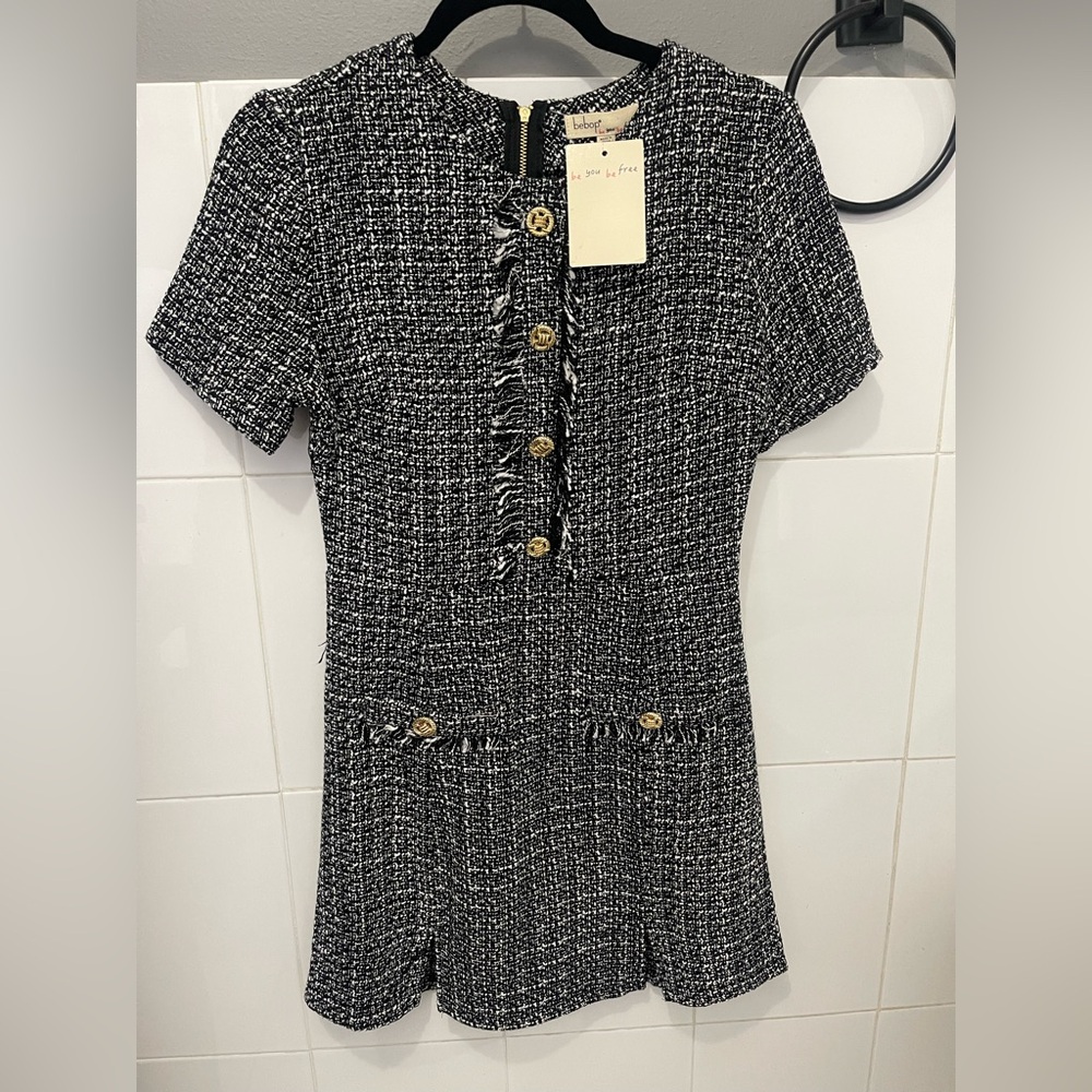 BeBop Black and White Tweed Jacket